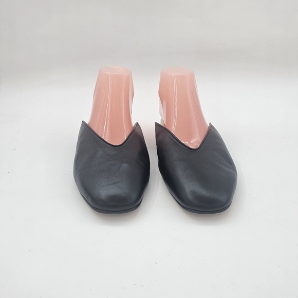 Le Monde Beryl Regency Black Lambskin Leather Shearling Mules Women’s Size 40.5 - Picture 6 of 11